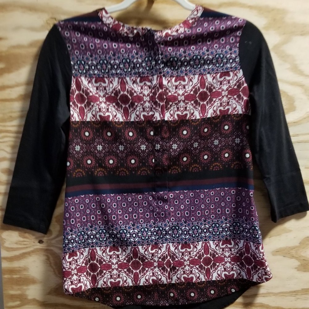 Van‎ Heusen Women's Top Blouse XS Button Front 3/4 Sleeve